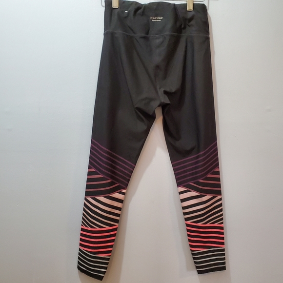 Calvin Klein Pink Striped Performance Leggings - Picture 8 of 8